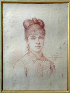 Portræt af Marie Alexandrine Henriette Dumas Davy de la Pailleterie dit Colette (1860-1907), datter af Alexandre Dumas Jr. (1824-1895)” Anonym tegning. 1878 Villers-Cotterets. Alexandre Dumas Museum af Unknown artist