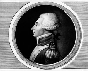 Portræt af Marie Gilbert Mottier, Marquis de La Fayette (Lafayette) af Unknown artist