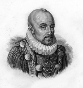 Portræt af Michel de Montaigne, gravering af det 19. århundrede af Unknown artist