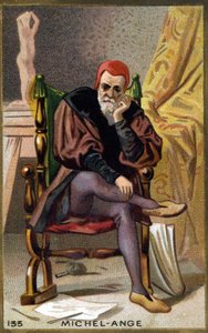 Portræt af Michelangelo Buonarroti dit Michelangelo (Michelangelo eller Michel Ange af Unknown artist