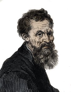 Portræt af Michelangelo Buonarroti italiensk billedhugger - Portræt af Michelangelo Buonarroti dit Michel Ange (Michelangelo eller Michelangelo af Unknown artist