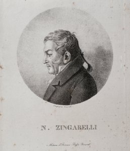 Portræt af Nicola Antonio Zingarelli (gravering af Unknown artist