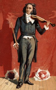 Portræt af Nicolo Paganini (1782 - 1840) italiensk violinist. af Unknown artist