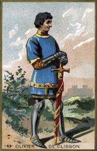 Portræt af Olivier de Clisson (1336 - 1407). Kromolitografi i slutningen af det 19. århundrede. af Unknown artist