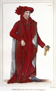 Portræt af Filip III den Gode (1396-1467), gravering af hertugen af Bourgogne fra 1830 af Unknown artist