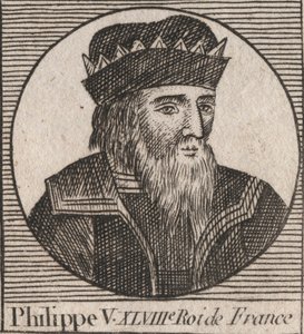 Portræt af Philip V den lange (1294 - 1322), konge af Frankrig - Philippe V (1294-1322) 