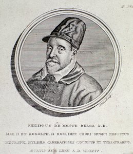 Portræt af Philippe de Monte (gravering af Unknown artist