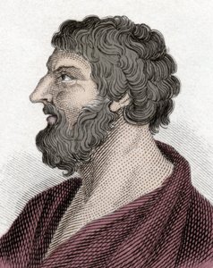 Portræt af Pittacos af Mytilene græsk statsmand (650-570 f.Kr.) (Pittacus of Mytilene). Gravering 1800-tallet. af Unknown artist