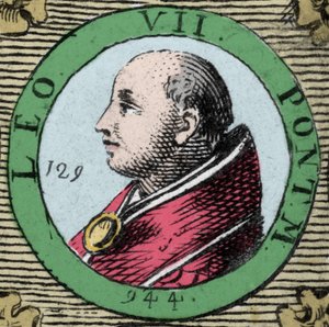 Portræt af pave Leo VII (Leone) pave fra 936 til 939. af Unknown artist