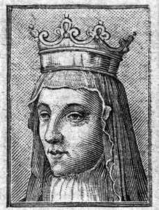 Portræt af Radegonde (ca. 520-587), dronning af Frankrig, hustru til Clotaire (Clothaire). af Unknown artist