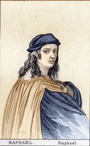 Portræt af Raphael (Raffaello Sanzio 1483 - 1520) (1483 - 1520), italiensk maler. Gravering 1800-tallet. af Unknown artist