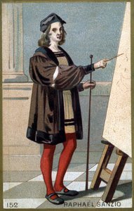 Portræt af Raphael (Raffaello Sanzio 1483 - 1520). Kromolitografi i slutningen af det 19. århundrede. af Unknown artist