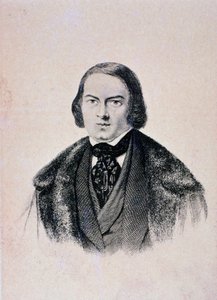 Portræt af Robert Schumann (stik af Unknown artist
