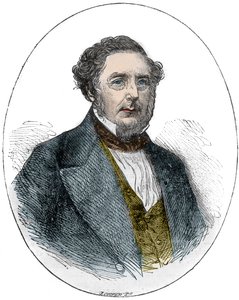 Portræt af Robert Stephenson, engelsk mekaniker og civilingeniør (1803-1859) af Unknown artist