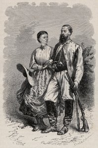 Portræt af SAMUEL WHITE BAKER (1821-1893) engelsk opdagelsesrejsende og Lady Florence Baker (1841-1916) af Unknown artist