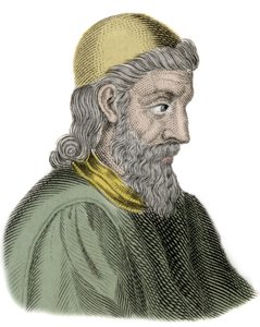 Portræt af Sankt Bede den Ærværdige (Beda Venerabilis) (672-735) Munk og Kirkens Doktor - Indgravering af Unknown artist