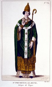 Portræt af Saint Prudence af Troyes Eveque de Troyes (9. århundrede). af Unknown artist