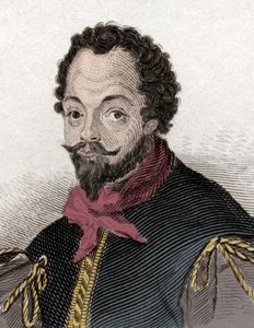 Portræt af Sir Francis Drake (1540-1596), engelsk kaper og navigatør. Indgravering af det 19. århundrede. af Unknown artist