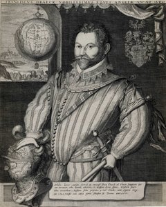 Portræt af Sir Francis Drake (cirka 1540-1596), engelsk navigatør. af Unknown artist