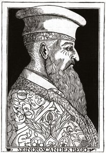 Portræt af Skanderbeg (eller Scanderbeg) (1403 - 1468), albansk krigsmand. af Unknown artist
