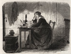 Portræt af Sophie Germain (1776-1831) fransk matematiker (Portræt af Marie-Sophie Germain fransk matematiker, fysiker og filosof) - gravering 1860 - af Unknown artist