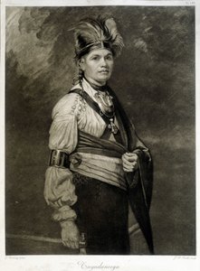 Portræt af Tayadaneega (eller Thayendanega), leder af Mohawk-stammen (nordamerikansk indianergruppe, medlem af Iroquois Federation). af Unknown artist