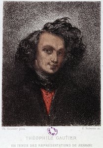 Portræt af Théophile Gautier i Hernani af Victor Hugo. 19. århundrede. af Unknown artist