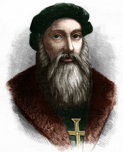 Portræt af Vasco de Gama (1469-1524) portugisisk navigatør. af Unknown artist