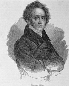 Portræt af Vincenzo Bellini (1801 - 1835), italiensk komponist. af Unknown artist