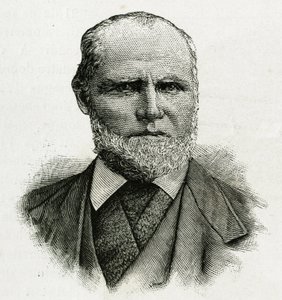 Portræt af William Dunbar, gletscherpilot for La Jeannette-besætningen, til missionen til nordpolen. Gravering til illustration af "Le voyage de la Jeannette"" af Unknown artist