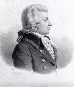 Portræt af Wolfgang Amadeus Mozart (1756 - 1791). af Unknown artist