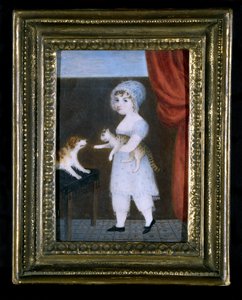 Portræt af en pige, ca. 1820 (akvarel på elfenben) af Unknown artist