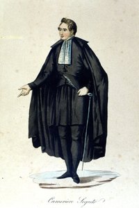 Portræt af et hemmeligt kamera fra Vatikanstaten. 1800-tals gravering. af Unknown artist