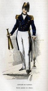 Portræt af et skibs kaptajn. i "Flådens almindelige historie"" af Van Tenac af Unknown artist