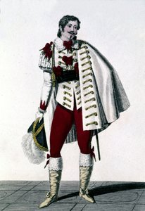 Portræt af tenoren Louis Antoine Ponchard (1787 - 1866) i rollen som greven af Lisberg i Aubers "Snow" eller "The New Ewinard" af Unknown artist