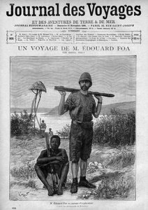 Portræt af opdagelsesrejsende Edouard Foa (1862-1901) gravering i "" Le journal des voyages"" nummer 905, 11. november af Unknown artist