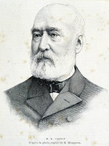 Portræt af den franske politiker Lazare Hippolyte Carnot (1801 - 1888). Gravering efter Mourgeons fotografi. af Unknown artist