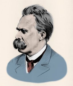 Portræt af den tyske filosof Friedrich Nietzsche (1844-1900). af Unknown artist