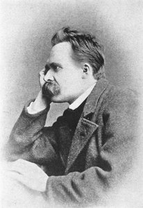 Portræt af den tyske filosof Friedrich Nietzsche (1844 - 1900). af Unknown artist