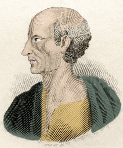 Portræt af den græske filosof Antisthenes (444-365 f.Kr.). af Unknown artist