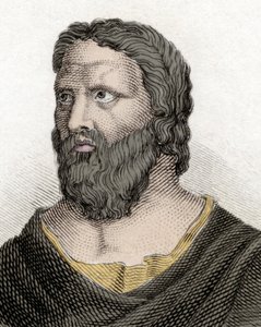 Portræt af den græske filosof Heraklit fra Efesus (576-480 f.Kr.) (Heraklit fra Efesos). Indgravering af det 19. århundrede. af Unknown artist