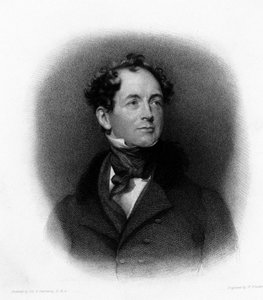 Portræt af den irske digter Thomas Moore (eller Thomas More) (1779-1852) Indgravering af det 19. århundrede af Unknown artist