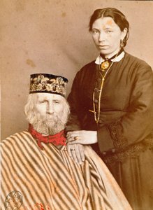 Portræt af Giuseppe Garibaldi (1807-1882) med sin tredje kone Francesca Armosino af Unknown artist