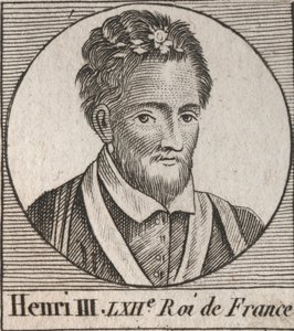 Portræt af kongen af Frankrig Henrik III (1551-1589) - Portræt af Henrik III (1551-89) konge af Frankrig - gravering fra "Instruction sur l