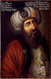 Portræt af den osmanniske soldat Pasha Kara Mustafa fra Merzifon af Unknown artist