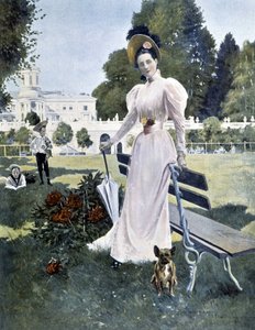 Portræt af den russiske prinsesse Youssopoff i en park i 1844. af Unknown artist