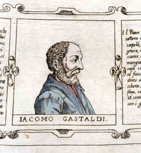 Portræt af kartografen (geografen) Giacomo Gastaldi (? - 1566). af Unknown artist