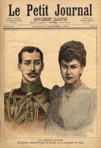 Portrætter i anledning af annonceringen af deres ægteskab af prins Albert Victor, hertug af Clarence og Avondale med Mary of Teck, Le Petit Journal, 9/01/1892 af Unknown artist