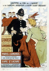 Plakat af Western Railway og Paris-London Railway, af Grun af Unknown artist