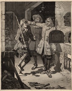 Keramik: rørjord (fin fajance). Englænderen John Astbury (1688-1743) kom til brødrene John Philip og David Elers hus for at stjæle fra dem hemmeligheden bag den nye hvide fajance. Indgravering fra 1885 i "" Les arts et metiers illustres"" af A af Unknown artist